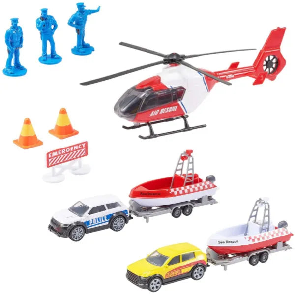 Teamsterz Street Kingz Helicopter Air Sea Rescue Playset For Kids alternate