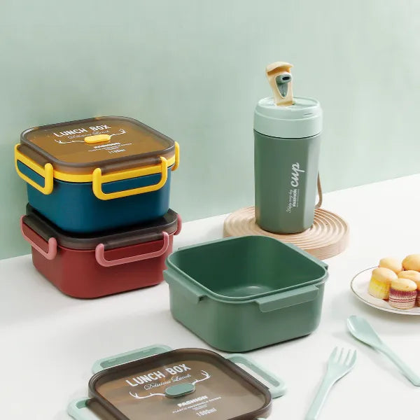 Lunch Box With Spoon And Water Bottle-1 Pieces Set