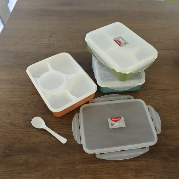5 Compartment Lunch Box-1000 ML-1 Pieces Set