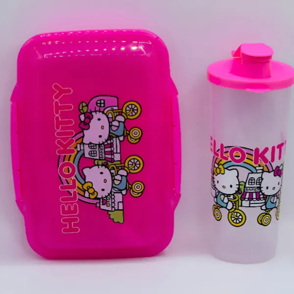 Hello Kitty Character Lunch Box And Water Bottle Set