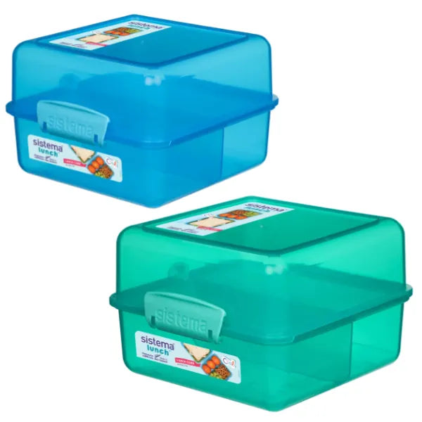 Sistema Cube Lunch Box 1.4L Assorted Color 1 Piece Set