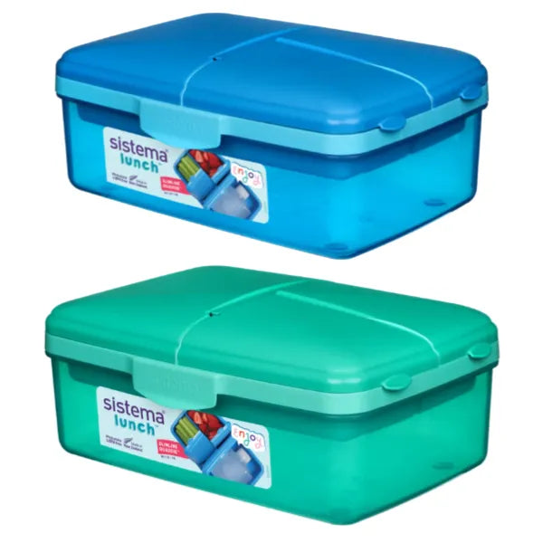 Sistema Slimline Quaddie Lunch Box 1.5L Assorted Color 1 Piece Set