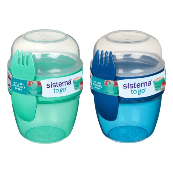 Sistema Snack Capsule TO GO Lunch Box -515ML Assorted Colour  1 Piece Set