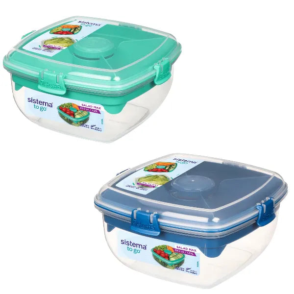 Sistema Salad Max To Go Lunch Box – 1.63L, Assorted Color (1 Piece Set)