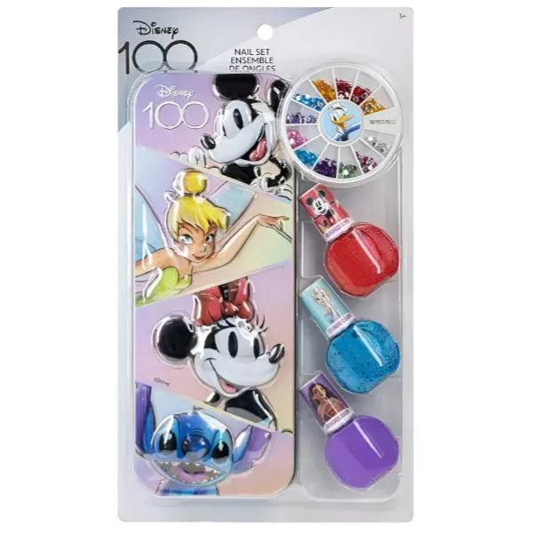 Townley Girl  Disney 100Th Nail Polish With Tin And Gems Set - 5Pcs - (MSEQ125)