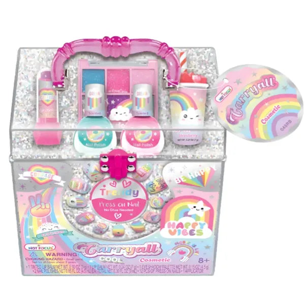Hot Focus Rainbow Carryall Cosmetic Set Makeup (MSEQ130)