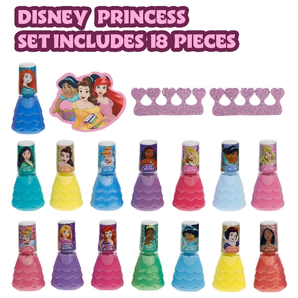 Disney Princess Water-Based Nail Polish with 3 Toe Spacers-15 Piece Set alternate