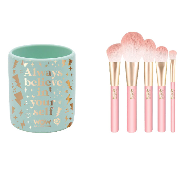 Wow Generation 5-Piece Makeup Brush Set With Silicone Case – Fun & Stylish Beauty Kit For Kids alternate