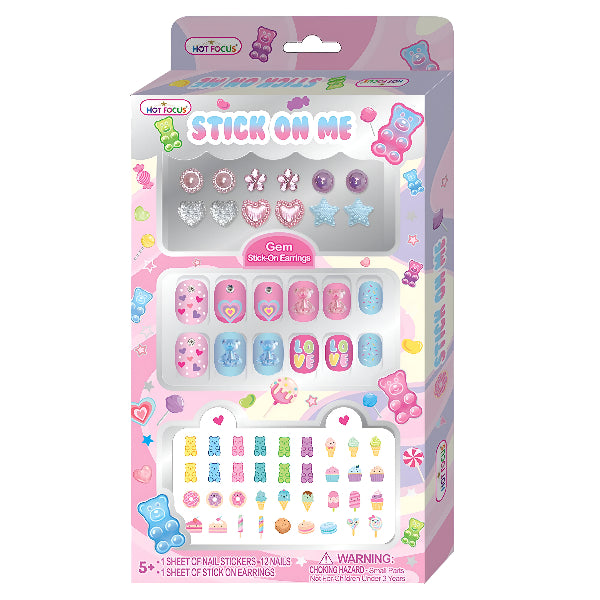Hot Focus Stick On Me – Gummy Bear Nail Stickers & Manicure Set For Girls