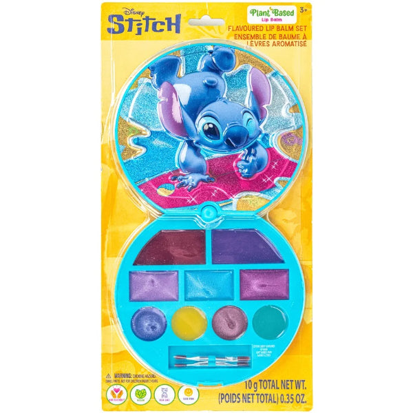 Townley Disney Stitch Slide-Out Circle Lip Balm Set – Flavored Lip Compact For Kids