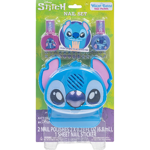Townley Disney Stitch 2-Piece Nail Set For Kids – Peelable Nail Polishes With Role-Play Stitch Nail Dryer