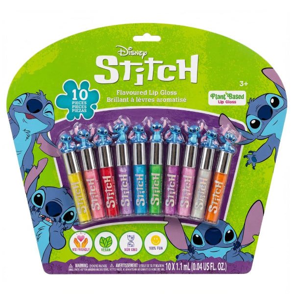 Disney Stitch Plant-Based Lip Gloss Set – 10-Piece Kids Makeup Collection
