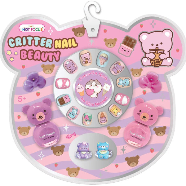 Hot Focus Critter Nail Beauty Kit – Glow-in-the-Dark & Scented Nail Art Set for Kids
