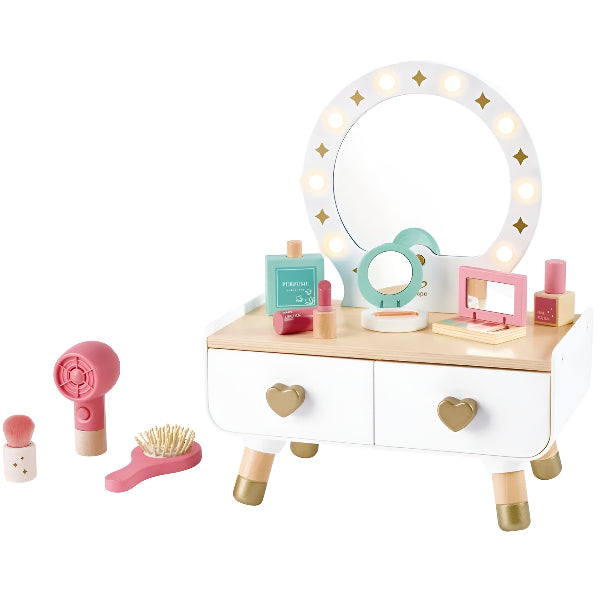 Hape My Stylish Dressing Table Wooden Vanity Set For Girls – 14 Pcs