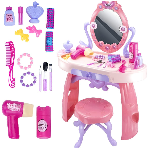 Kids Vanity Makeup Table Toy With Lights & Hair Dryer alternate