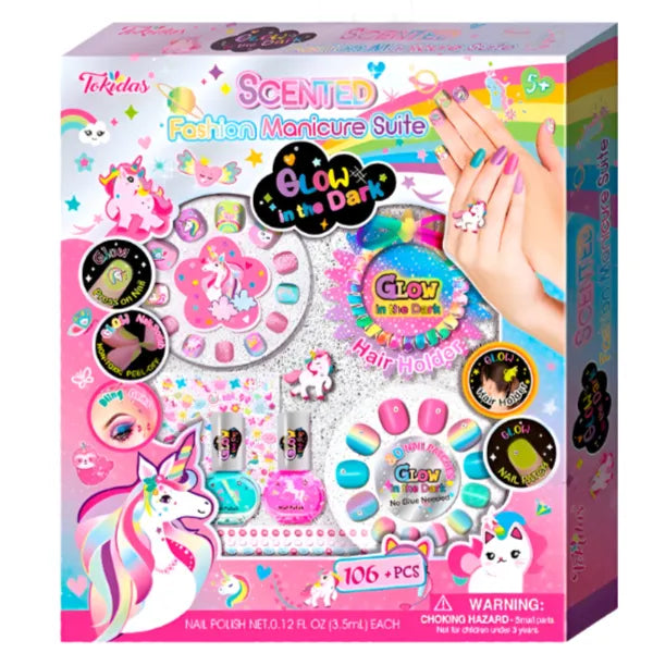 Tokidas - Scented Fashion Manicure Suite-Glow In The Dark Makeup Set For Girls
