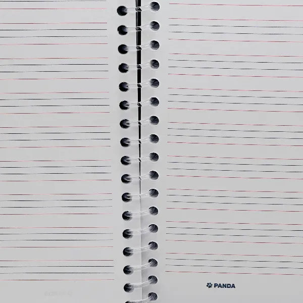 دفتر ملاحظات حلزوني باندا بحجم A5 باللغة الإنجليزية 4 أسطر - 80 ورقة - متنوع (قطعة واحدة فقط) alternate