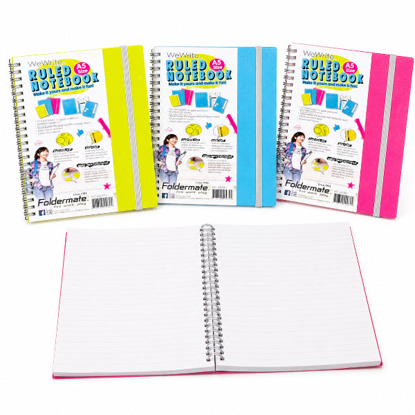Foldermate A5 Spiral Notebook With Ruler & Stencil - 70 Sheets