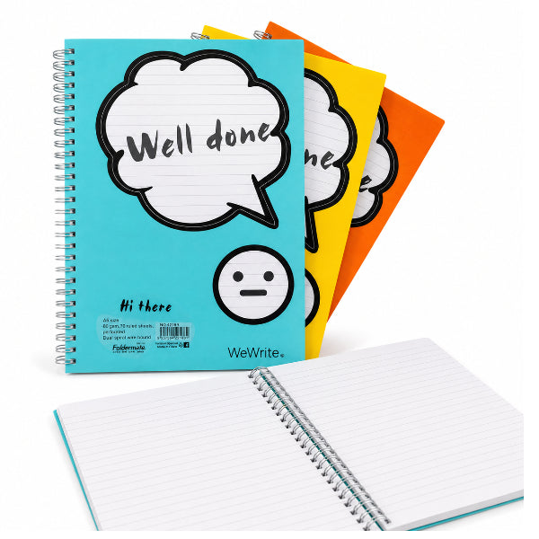 Foldermate A5 Spiral Notebook 70 Ruled Sheets – Hi There Cover (Assorted )