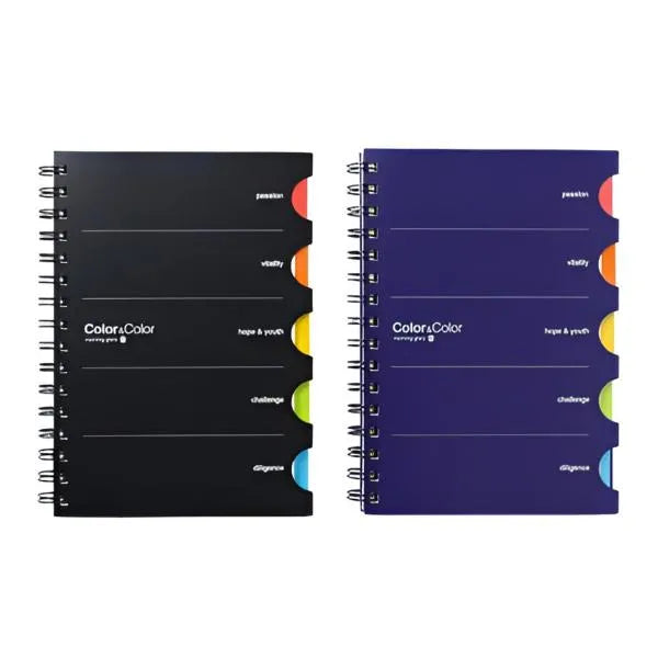 Morning Glory Spiral 5 Subject Ruled B5 Notebook 125 Sheets Assorted Colours