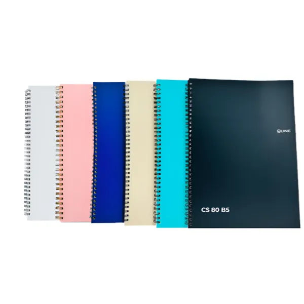 Q-Line Spiral Notebook Ruled B5 Size -80 Sheets-1 Pieces Set