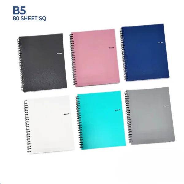 Q Line Spiral Notebook  10mm Square -B5 Size 80 Sheets-1 Pieces Set