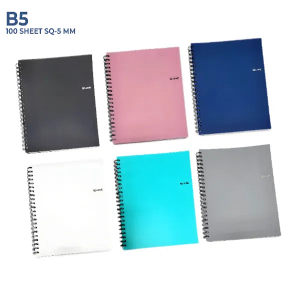 Q Line Spiral Notebook 5mm Square B5 Size -100 Sheet-1 Pieces Set