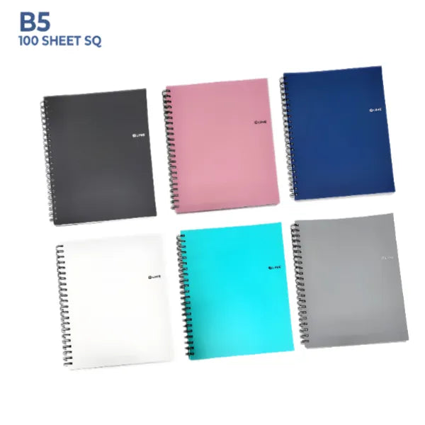 Q Line Spiral Notebook  10mm Square -B5 Size 100 Sheets-1 Pieces Set