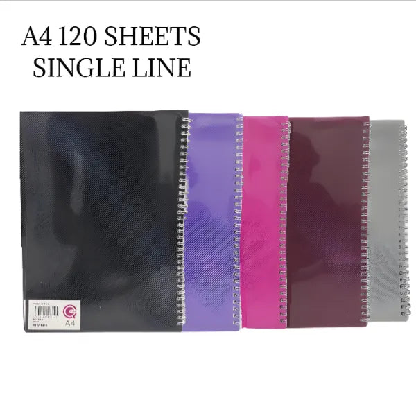 Q Line Spiral Notebook Ruled A4 Size 120 Sheet-1 Pieces Set