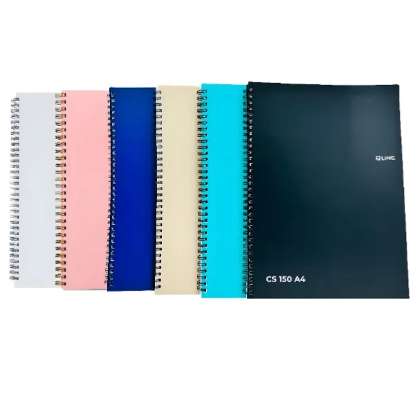 Q Line Spiral  Notebook Ruled A4 150 Sheets-1 Pieces Set