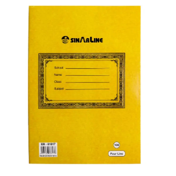 كتاب سينارلاين بغلاف بي في سي بني 4 خطوط 100 ورقة