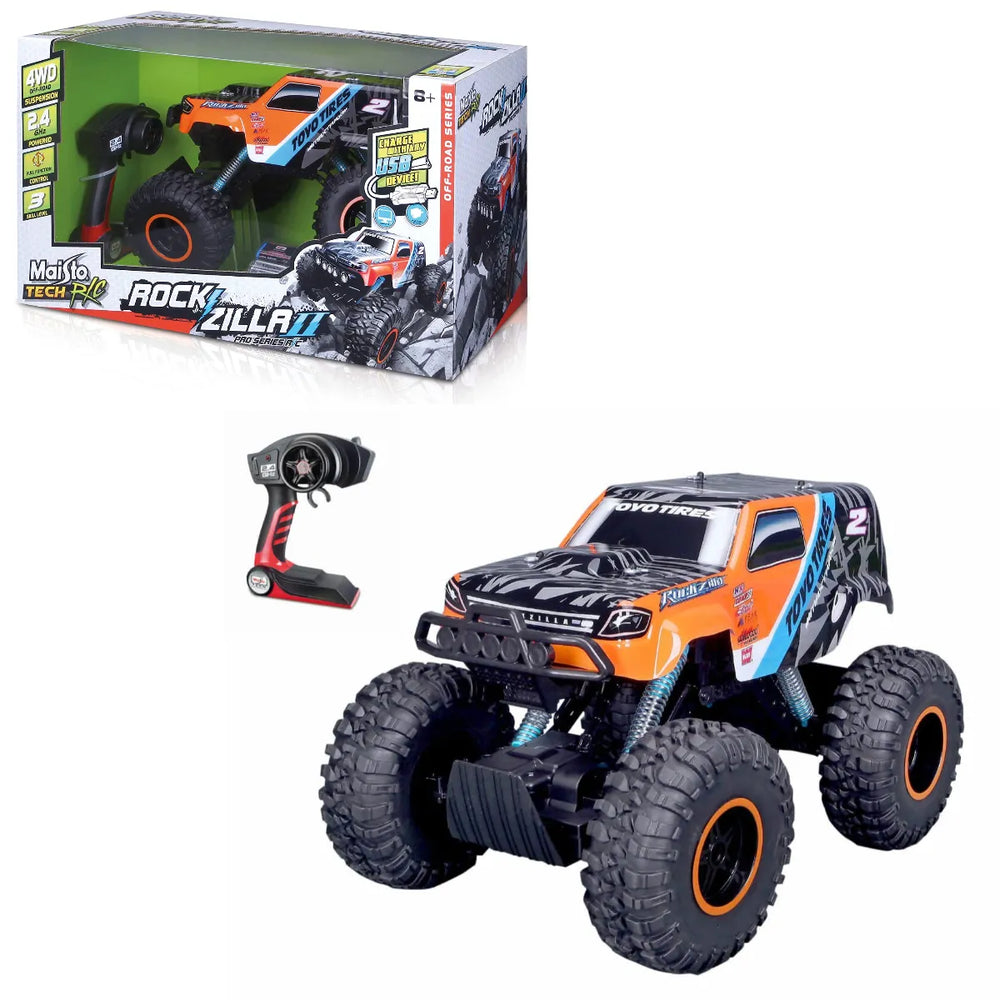 Maisto Tech R/C Rock Zilla 2 – 2.4GHz 4x4 Monster Off-Road Remote Control Truck (41cm) for Kids
