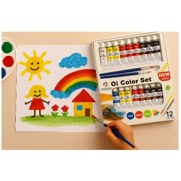 DOZEN Oil color Set – 12 x 12ml Tubes with Brush Set alternate
