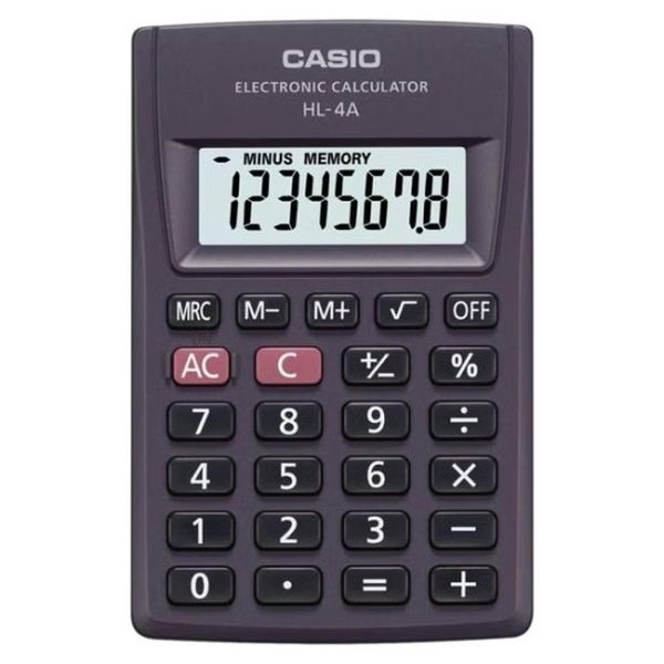 Casio 8-Digit Pocket Calculator – Hl-4A