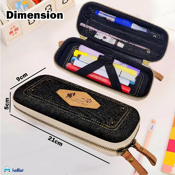 Denim Zipper Pouch – Assorted, 1-Piece Set alternate