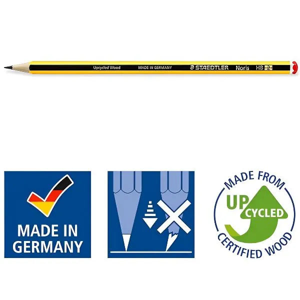 Staedtler Noris HB Hexagonal Pencils – Set of 3 (Includes 1 Sharpener & 1 Eraser) alternate
