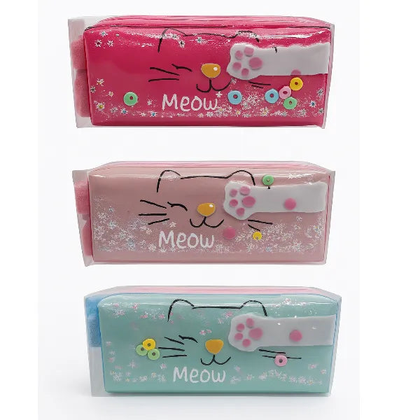 Good Lucky Cartoon Zipper Pencil Pouch – Assorted Colors (1 piece only )