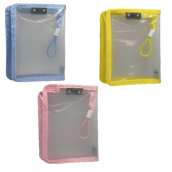 A4 Transparent Zipper File Pouch - Assorted Colors (1 piece only)