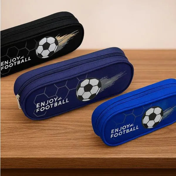 Football Printed Zipper Pencil Case- Assorted (1 Piece Only)