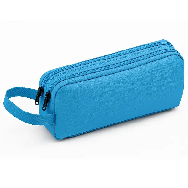High-Capacity Pencil Case Blue color with 2 Compartments