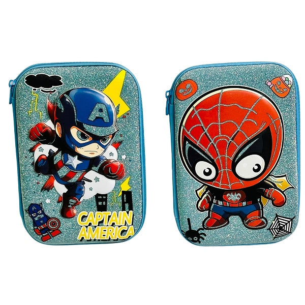 Action Heroes 3D Hard Shell Pencil Case- (Sold Separately)