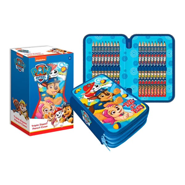 Paw Patrol 3 Zippers Pencil Case – School Stationery Set alternate