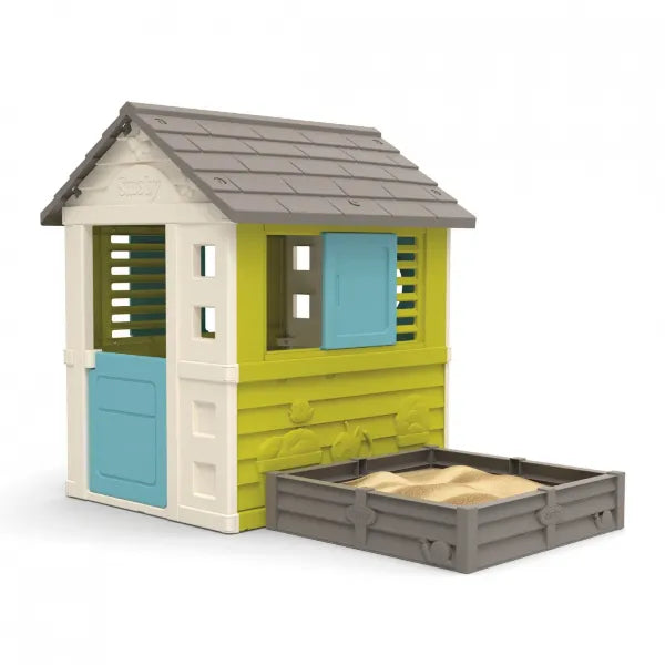 Smoby 2-in-1 Square Playhouse with Sandbox & Planting Bed for Kids