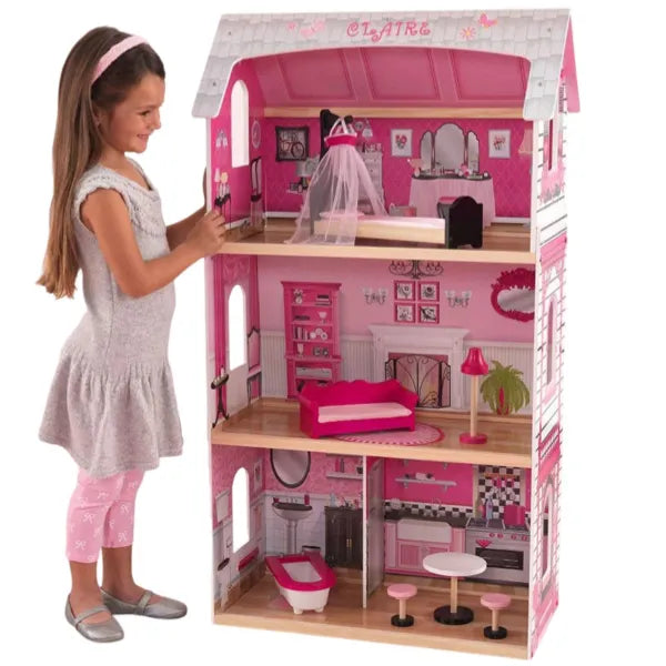 KidKraft Bonita Rosa Wooden Colorful Dollhouse For Kids-Toddler Toy alternate