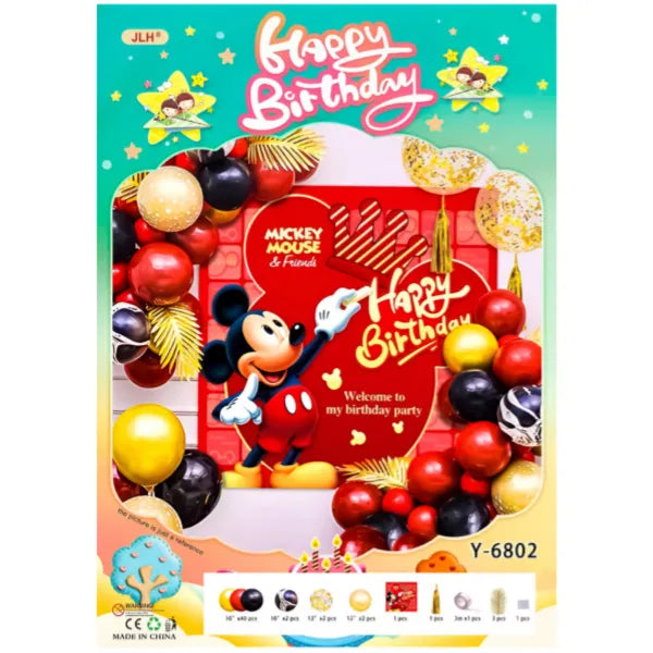 Happy Birthday Party Decoration Mickey Mouse Theme Set With Balloons