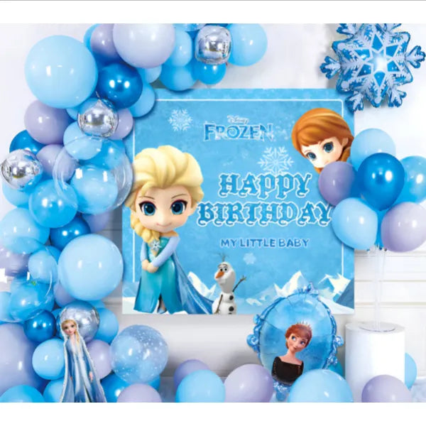 Happy Birthday Party Decoration Disney Frozen Theme Set With Balloons
