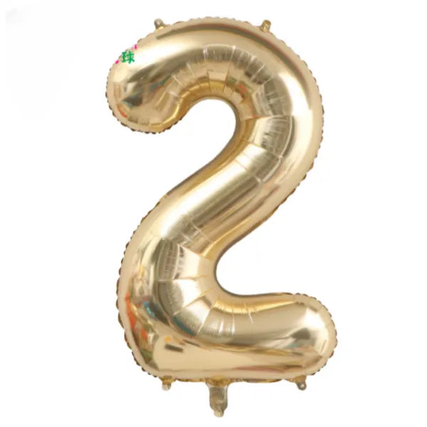 Happy Birthday Party Decoration Unique Gold Foil Balloon-Number 2