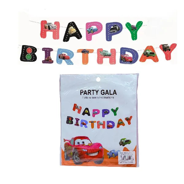 Disney Cars Happy Birthday Banner -  Party Decoration