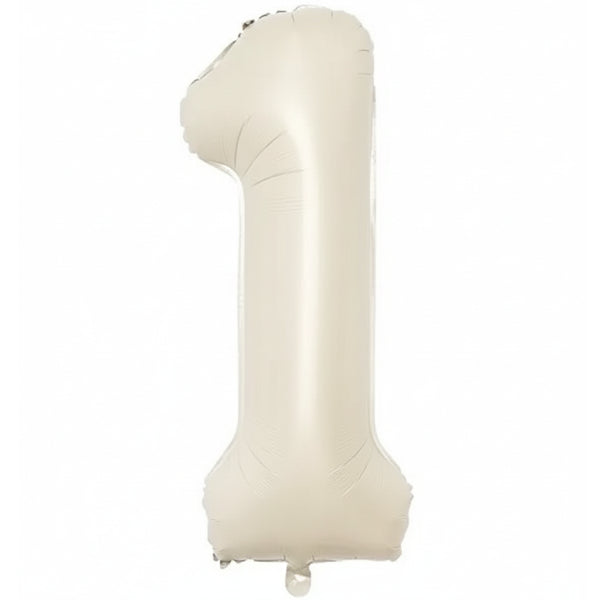 Birthday Party Decoration 32 Inch Beige Foil Balloon-Number 1