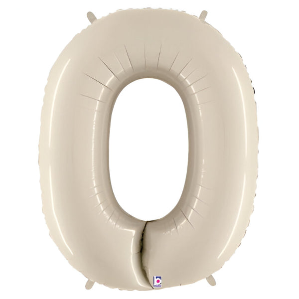 Birthday Party Decoration 32 Inch Beige Foil Balloon-Number 0